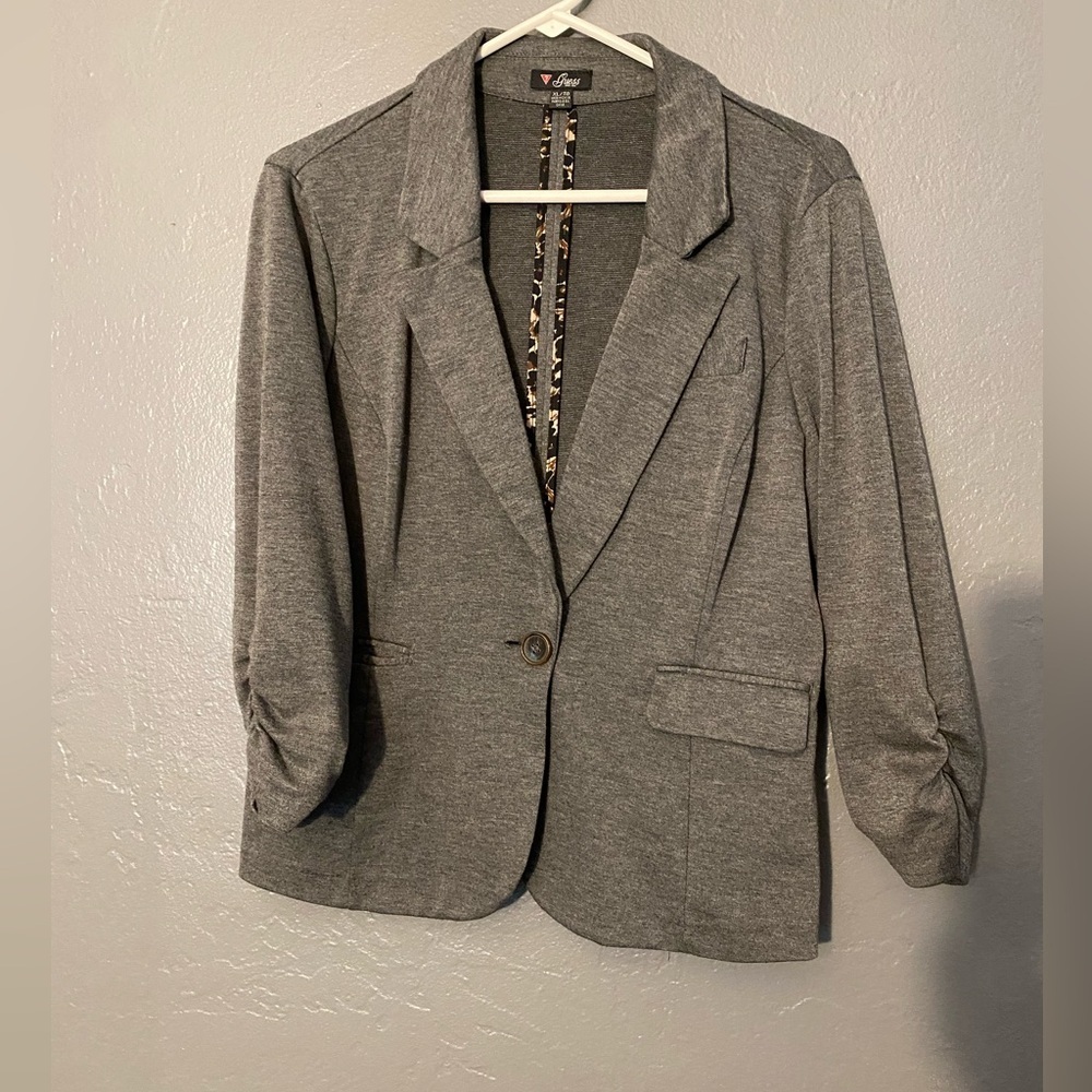 Guess‎ Gray Blazer with Button Detail Size XL